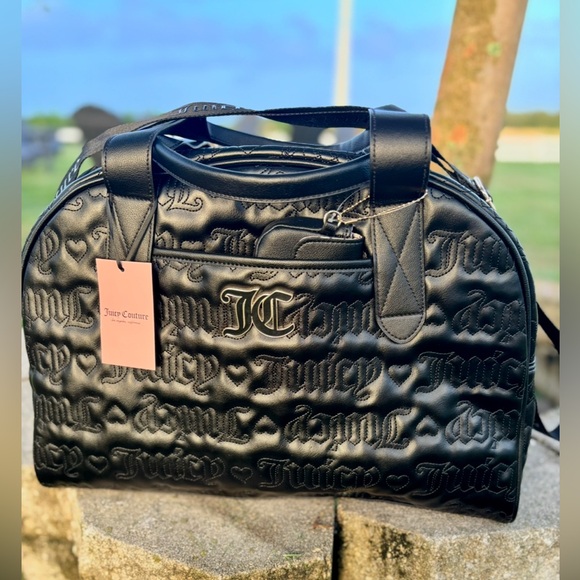 Juicy Couture Black Embossed Weekender Bag - Picture 2 of 11
